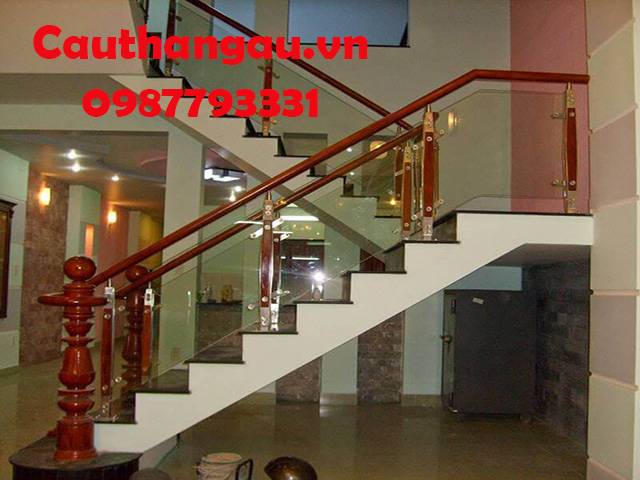 Cầu thang kính cường lực đẹp giá rẻ tại Hà Nội mẫu CTA-TK02