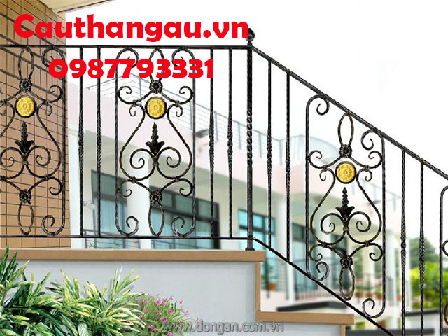 Cầu thang sắt mỹ thuật giá rẻ Long Biên mẫu CTA-T62