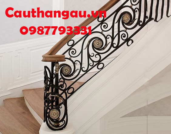 Cầu thang sắt mỹ thuật giá rẻ tại Hà Nội mẫu CTA-T77