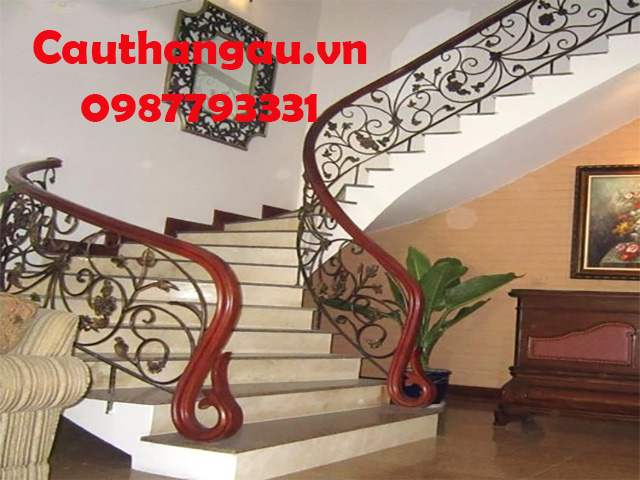 Cầu thang sắt mỹ thuật kiểu hoài cổ giá rẻ  mẫu CTA-T25
