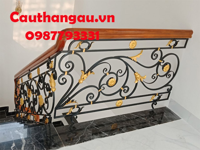 Cầu thang sắt mỹ thuật hoa văn họa tiết tỉ mỉ mẫu CTA-T29