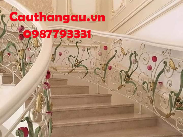 Cầu thang sắt mỹ thuật cao cấp giá rẻ  mẫu CTA-T35