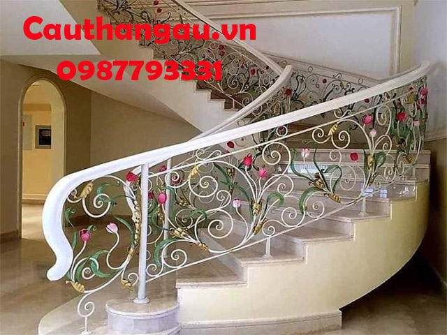 Cầu thang sắt mỹ thuật sang trọng giá rẻ mẫu CTA-T36