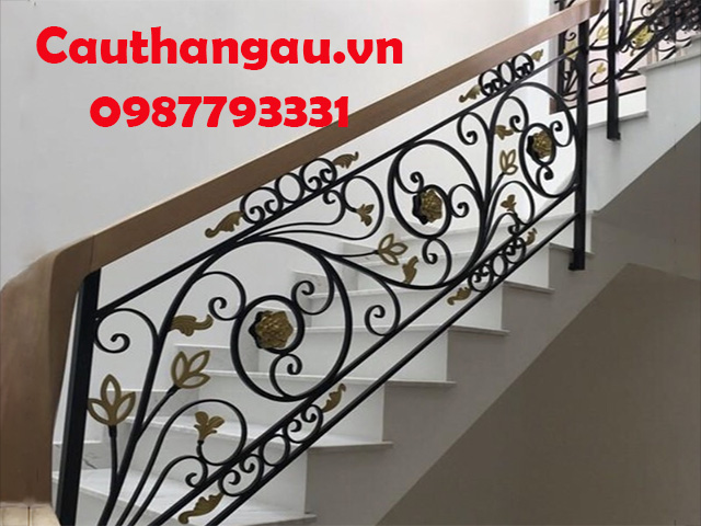 Cầu thang sắt mỹ thuật  uy tín tại Long Biên Hà Nội mẫu CTA-T43
