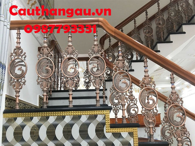 Cầu thang sắt mỹ thuật nhà biệt thự giá rẻ mẫu CTA-T44