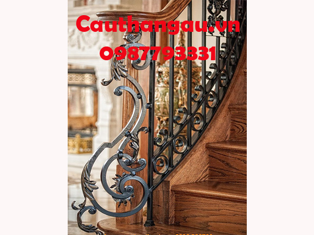 Cầu thang sắt mỹ thuật giá rẻ Long Biên mẫu CTA-T46