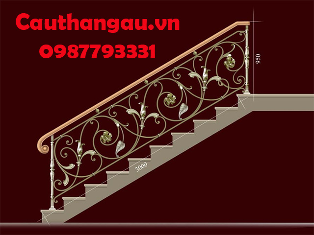 Cầu thang sắt mỹ thuật  uy tín tại Hà Nội mẫu CTA-T50