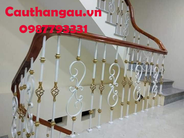 Cầu thang sắt mỹ thuật nhà biệt thự giá rẻ mẫu CTA-T18