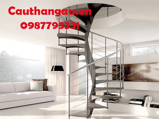 Cầu thang xoắn ốc xương sắt hiện đại, phóng khoáng Mẫu CTA-XC19
