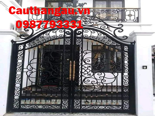 Cửa cổng sắt nghệ thuật kiểu cung đàn mẫu CTA-M68