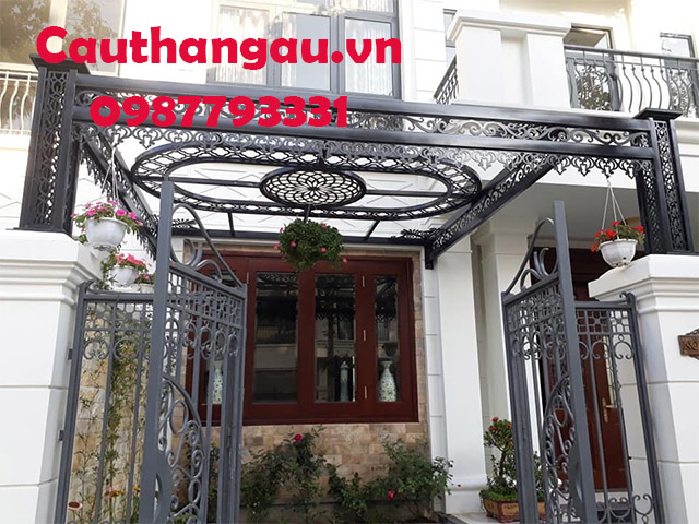 Mái kính khung sắt nghệ thuật giá rẻ Hà Nội mẫu CTA-M17
