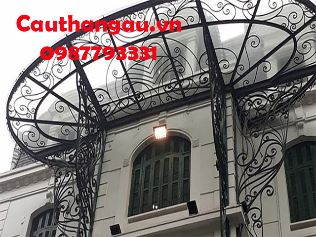 Mái che kính cường lực sắt nghệ thuật - mỹ thuật đẹp tại Ba Đình – Hà Nội