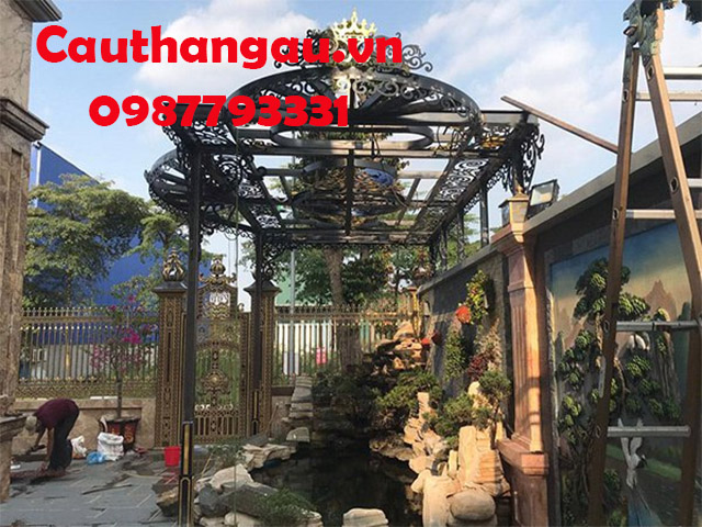 Mái kính khung sắt nghệ thuật giá rẻ mẫu CTA-M42