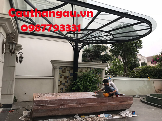 Mái kính khung sắt nghệ thuật giá rẻ mẫu CTA-M52