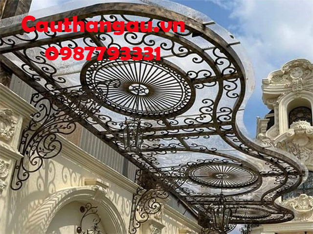 mái kính nghệ thuật khung sắt Mái kính nghệ thuật khung sắt