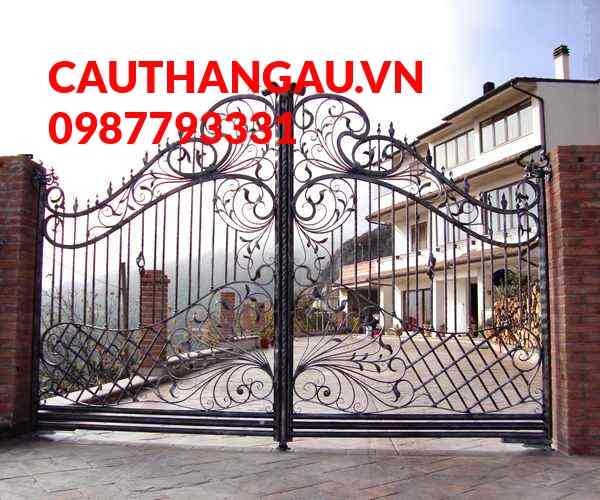 Mẫu cổng sắt nghệ thuật biệt thự đơn giản
